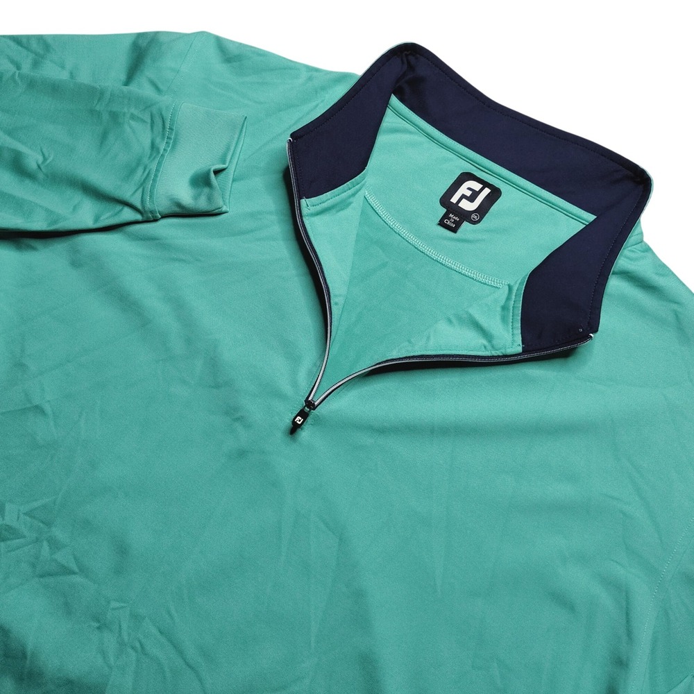 FootJoy 1/4 Zip Pullover Mens 2XL Mint Green Stretch Golf Mock Neck Performance